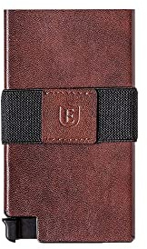 Ekster Senate Cardholder Wallet | RFID Wallet for Men & Women | Slim & Minimalist Aluminum Wallet with Pop Up Cardholder (Classic Brown)