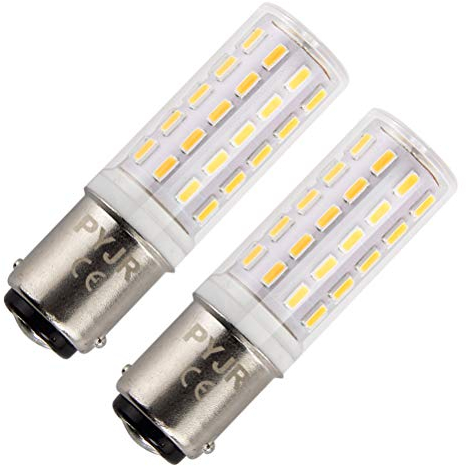 PYRJIN B15 Ampoule LED, 5W AC 220V, PYJR Ba15d Sbc Double Culot à baillonnette, 45W Lampe Halogène équivalent, Blanc Chaud 3000K, Pour Réfrigérateur/Machine à Coudre/Lampe de Table. (Lot de 2)