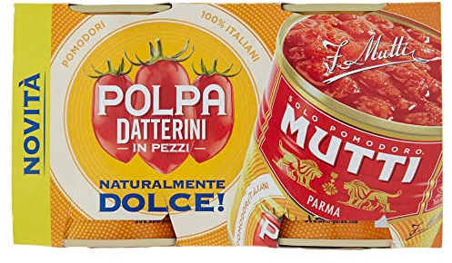 24x Mutti Polpa Datterini natürlich süß Tomaten (300gr x 2) 100% Italienisch