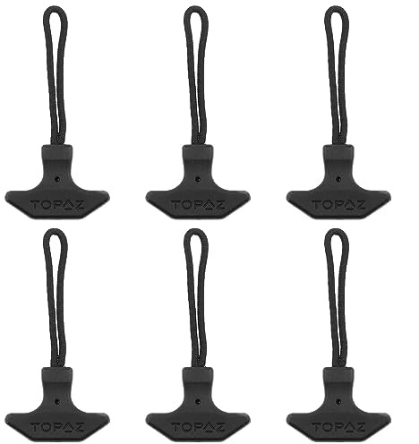 AYLIFU 6PCS Heavy Duty Black TPU Zipper Pull Rope for Backpacks, Luggage, Cooler Bag, Sports Gear