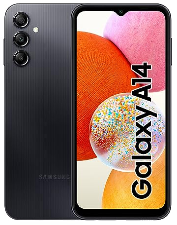 Samsung Galaxy A14 LTE Android Smartphone ohne Vertrag, 64 GB, 4 GB RAM, 6,6 Zoll Dynamic AMOLED Display, 5.000 mAh Akku, Black, Handy inkl. 30 Monate Herstellergarantie [Exklusiv bei Amazon]