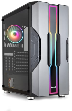 TOOQ TQGCC103-B - “NIGHTCITY” Caja Semitorre Gaming EATX/ATX/Micro-ATX/Mini-ITX, Cristal Templado, Panel Frontal con LED ARGB, Color Negro