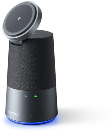 AnkerWork S600 All-in-One Freisprechanlage, Bluetooth-Lautsprecher mit Mikrofon, Qi2 15W kabelloses Laden, KI Geräuschunterdrückung, 70° magnetischer Handy-Ständer, 360° Sound, 16h integrierter Akku