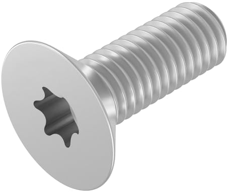 SECCARO Lot de 20 vis à tête fraisée M3,5 x 8 mm en acier inoxydable V2A VA A2, ISO 14581, six pans creux (TX), filetage complet