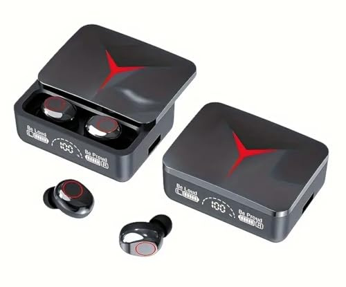 ATHES UK TWS M90 Wireless Headphones, Bluetooth 5.3, Built-in Microphone, Black for IOS/Andriod