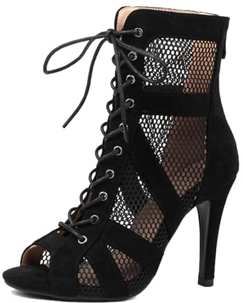 Kraftpaid Stivali da Ballo per Donna - Scarpe con Tacco Alto per Salsa, Feste e Matrimoni - Stivaletti alla Caviglia