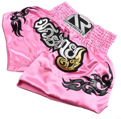 Oniissy Anotherboxer - Pantaloncini Rosa Muay Thai per Kick Boxing, MMA e Muay Thai, abbigliamento da donna con gabbia, allenamento per bambini