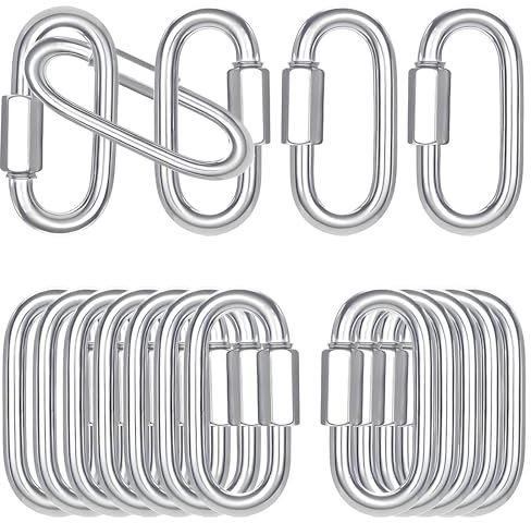 50-Pack M8 Quick Links Screw, 3Inch Heavy Duty Quick Chain Link, 1200 LBS Capacity 5/16” Locking Carabiner, Threaded Connectors for Chains, Swings, Hammocks, Shade Sails and Gym