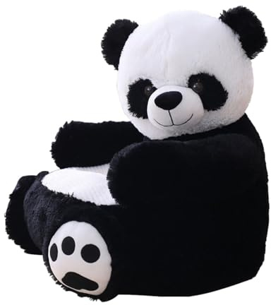 Rrlihjgu Soft Kids Panda Stuffed Armchair,Children Reading Animal Sofa Chair,breathable Material,velvet + Pp Cotton Plush Panda Sitting Support Seat,exquisite Details,For Toddler Kids Girls Boys