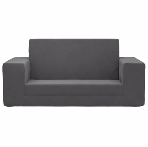 Eleganz Sofá cama de 2 plazas en antracita, funda extraíble, para sala de juegos y habitación infantil, 84 x 38 x 34 cm