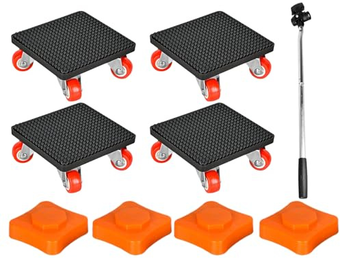 Deslizadores para Muebles con Ruedas - Rodillos De Carga 500 Kg para El Hogar - Rodillos Giratorios 360° para Muebles Pesados como Cama Mesa Sofá Armario Colchón