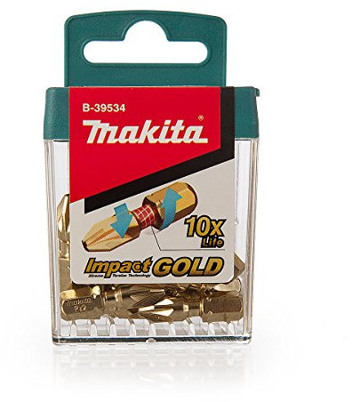 Makita B-39534 25 mm PZ2 Screwdriver Bits (Pack of 15)