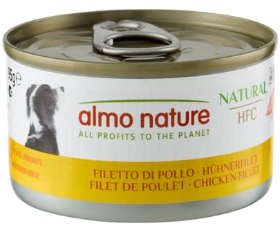 Almo Nature HFC Natural, Alimento Umido per Cani - Filetto di Pollo - Confezione da 2.28 kg (24 x 95 g)