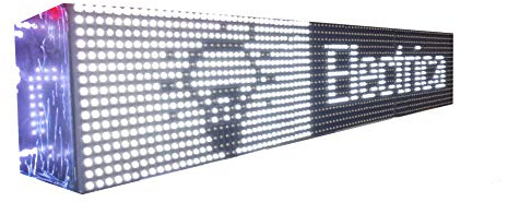 Cartel LED programable con Sensor de Temperatura y Reloj (96x16, Blanco) / Letrero programable/Pantalla programable/Pantalla de Texto/Rótulo Luminoso/Reloj electrónico