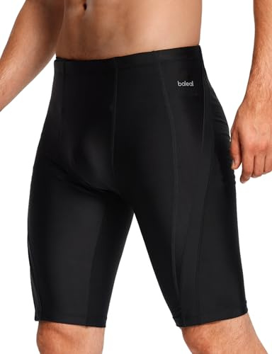 BALEAF Jammer badbyxor för män badbyxor tight jammer badbyxor långa badbyxor för män knälånga badbyxor, Svart, XL