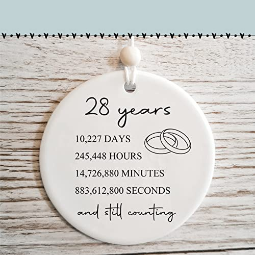 28th Wedding for Her or Him, 28 Years Marriage Gift for Couple or Parents, Orchids Anniversary Present for Wife Husband