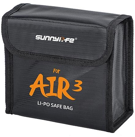 ZJRXM Air 3 Akku Safe Tasche Feuerfest Sicherheit Aufladen Aufbewahrungstasche für DJI Air 3 Drone Battery Zubehör, Explosionsgeschützte Feuerfest Akkutasche für DJI Air 3 (Für 3 Akkus)