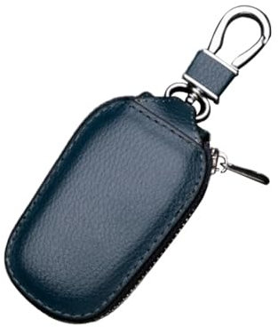 MiOYOOW Custodia Chiavi Auto Pelle PU Impermeabile Portatile Sacchetto di Grande Capacità per Chiave Auto, Blu - 1 pz