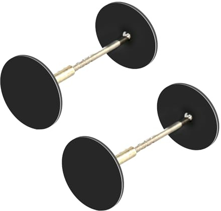Juego de 2 tapas redondas para manija de puerta, placa metálica, para reparación de orificios de puerta, para puertas interiores y exteriores, color negro