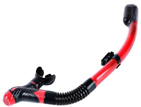 AmAzwi Tuba de plongée Tube de Respiration sèche Professionnelle avec équipement de plongée en Silicone pour Les activités de plongée sous-Marine et de Snorkeling (Size : Rot)
