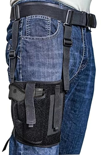 ZONSUSE Fondina da Cintura per Pistola, Fondina IWB/OWB per Pistola Nascosta, Fondinas Cosciale, Fondinas da Gamba con Cintura, per Tiro Allenamento Caccia Giochi di Ruolo (Gamba)