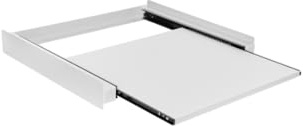 BLUNORD Ripiano Estraibile per Lavatrice e Asciugatrice 60x60 cm – Supporto Intermedio Salvaspazio con Binari in Alluminio, Piedini Antivibrazione, Cinghia di Sicurezza – Piano Piegabiancheria Robusto