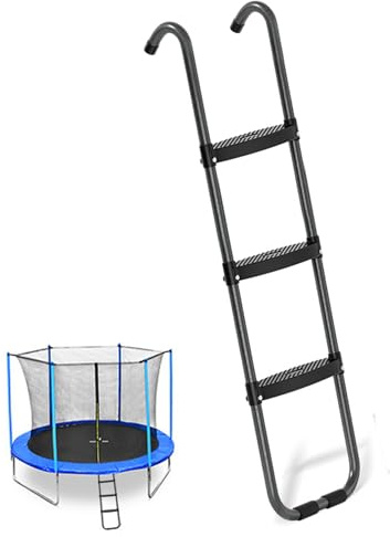 13x38in Trampoline Ladder, 3 Step Non-Slip Heavy Duty Removable Trampoline Steps with Wide Step for Kids