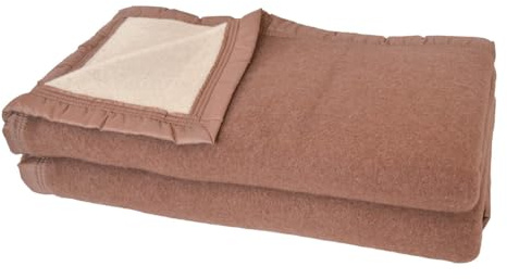 Couverture Laine Chamois/Blanchi 180 x 240 cm - POYET MOTTE - Gamme Aubisque - Made in France