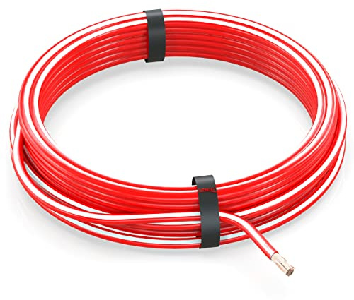 AUPROTEC 5m Fahrzeugleitung 6,0 mm² FLRY-B Auto Kabel als Ring Farbe rot-weiß