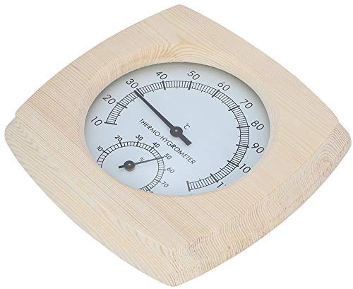 Atyhao Thermo-hygromètre en Bois Thermomètre pour Salle de Bain Sauna Accessoire d'intérieur