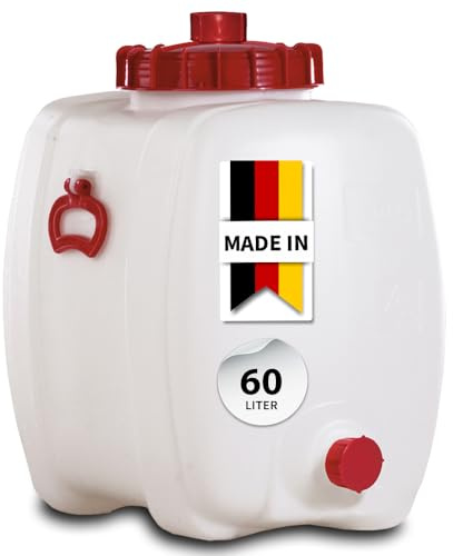 GRAF Universal-Fass 60 Liter oval aus lebensmittelechten PE - Wasserkanister, Kanister, Gärbehälter, Fass, Wasserbehälter, Mostfass, Wasserfass, Fass mit Deckel, Mostfass 60l, Kunststofffass, Fass 60l