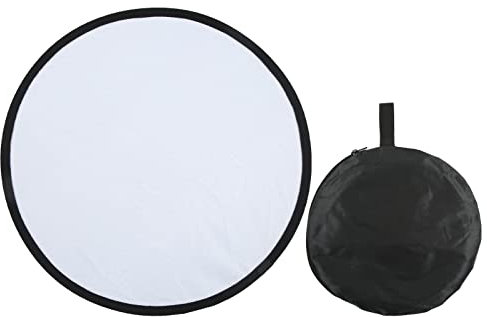 ciciglow Reflector Fotográfico Redondo Plata Blanco 2 en 1 Reflector Placa de Luz de Relleno de Foto, Luz de Relleno Suave Reflector de Estudio de Fotografía Portátil, para Iluminación en Vivo,(80cm)