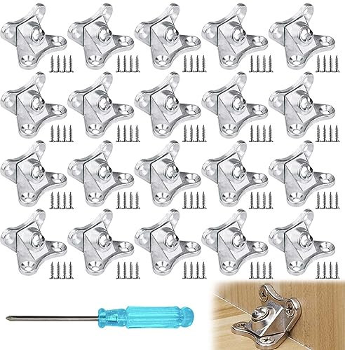 20 pièces code d'angle papillon, combinaison amovible code d'angle papillon avec vis, tournevis cruciforme, connecteur d'angle, placage nickel en alliage de zinc