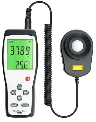 FUNTLY luxmetro Portatile Luxmetro Digitale Professionale Sensore AS823 Lux Meter Esposimetro 200.000lux Fotometro Illuminometro Spettrometro
