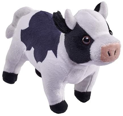 Wild Republic Pocketkins Eco Vache, Animal en Peluche, 12 cm, Jouet en Peluche, Fabriqué à partir de Matériaux Recyclés, Écologique