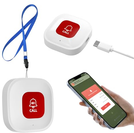 Pulsante di chiamata SOS intelligente WiFi, pulsante di emergenza wireless intelligente, chiamata di emergenza a casa, sistema di allarme pulsante di emergenza per anziani, per pazienti, anziani,