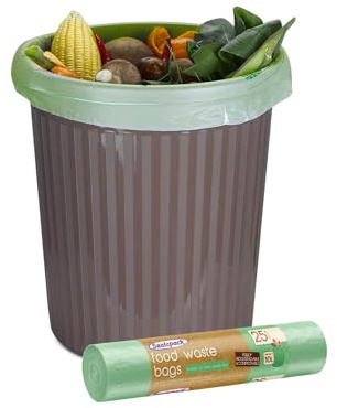 Avilia Set med 125 matavfallspåsar 10 l – biologiskt nedbrytbara och komposterbara, perfekt för differentierad skörd i köket, 50 x 60 cm, brun