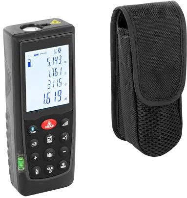 Steinberg Systems Telémetro Láser hasta 70 m con Precisión de 1,5 mm Bluetooth IP54 Nivel de Burbuja Medidor de Distancia Láser para medir distancias Telémetro con láser
