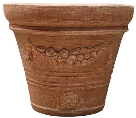 Blumentopf Terrakotta Pflanzgefäß Liscio Toscana limoni Toscana -Italienische Handarbeit- 25cm - 40cm ABSOLUT FROSTFEST Italienisches Terracotta (Festonata Toscana, 45cm)