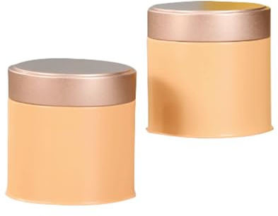 PUYUNA Storage Jar,Tea Jar Tinplate Tea Storage Tin Loose Tea Storage Jars Tea Bag Storage Jars Tea Canisters Airtight Tea Tins Coffee Containers Storage Jars(Orange)