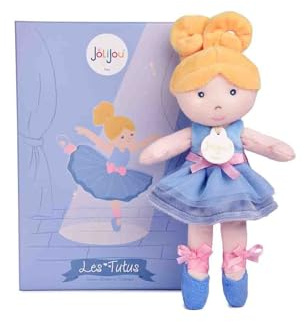 Jolijou - Ma Poupée Ballerine Bleue 20 cm – Poupée en Tissu Élégante avec Chignon Blond – Compagne Rêvée dès 12 Mois – Jouet d’Éveil Doux et Chic – Coffret Cadeau Danse - JJ6061