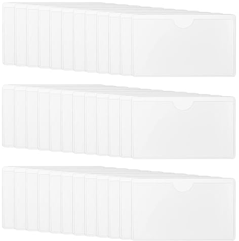 JEYORZY Etikettenhalter Selbstklebend, 36 pcs Selbstklebend Etikettenhalter Transparent Kartentaschen, Visitenkartentaschen Selbstklebend Transparent Visitenkartenhüllen Klebetaschen für Visitenkarten