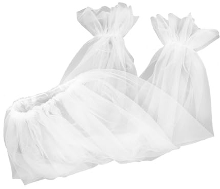 PACKOVE Guantes Largos Blancos de Tul para Novia con Mangas Desmontables de Accesorios Versátiles para Bodas y Fiestas Formales