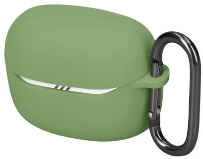 kwmobile Skyddsfodral för JBL Tune Beam 2 - TPU-silikonfodral för hörlursladdningsfodral - stöttåligt skydd med karbinhake - Matcha Grön