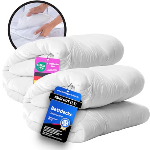 DreamHome 4-Jahreszeiten 2 Bettdecke 155x220 die Man mit Druckknöpfe eine Winter oder Sommer Oberbett Steppdecken 155 x 220