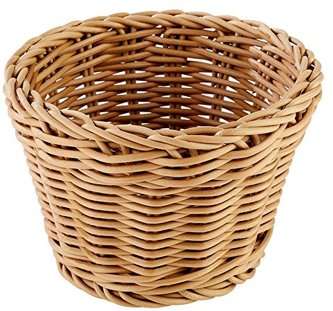 APS Korb rund „Profi Line“, hellbrauner Flechtkorb, Körbchen aus Polypropylen, Behältnis aus Flechtwerk, Brötchenkorb, Lebensmittelkorb, Durchmesser Ø 13 cm, Höhe 10 cm