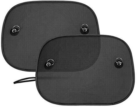 AumoToo, 2 Pack Car Side Window Sunshades Universal Harmful UV Rays Sun Glare Heat Blocking for Baby Kids Pets, 44cm*36cm (Suction cup Stick)