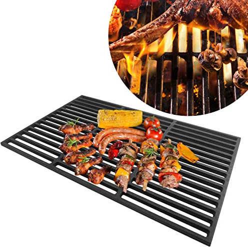 LARS360 Parrilla Rectangular de Hierro Fundido para Barbacoa de Gas y Carbón, Maciza y Esmaltada (34 x 54 cm)