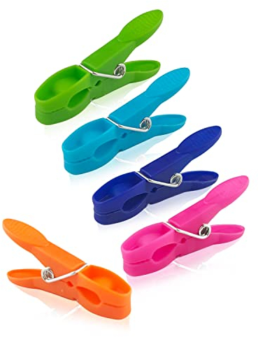 Vidence Clothes Pegs, 50 Pcs Durable Clothes Pegs for Washing Line with 5 Colors, Non-Slip Laundry Pegs with Strong Spring, Washing Line Pegs Fit for Washing Line, Food Bags, Photos.
