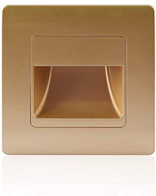 Recessed Led Wall Lamp PIR Motion Sensor Stair Case Light AC85-265V Step Lamp Corridor Lighting Indoor Wall Lighting Warm White 3000K (Color : Gold)